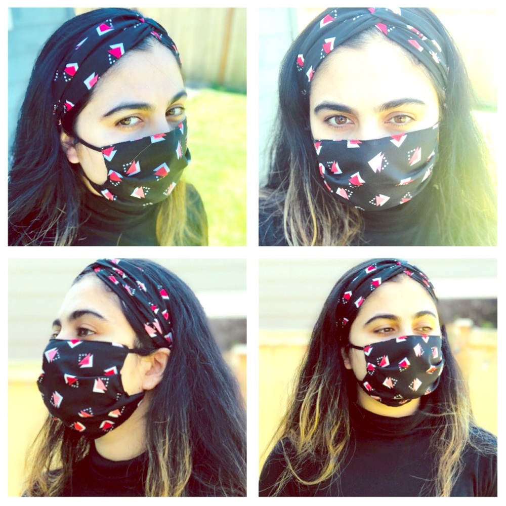 Set of Handmade face mask & headband